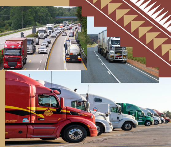 Semi trucks on the highway